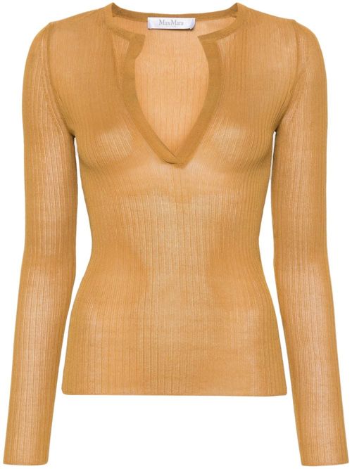 MAX MARA- V-necked Silk Top