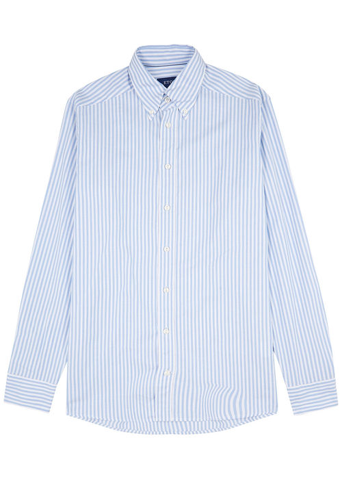 Eton Blue Striped Cotton...