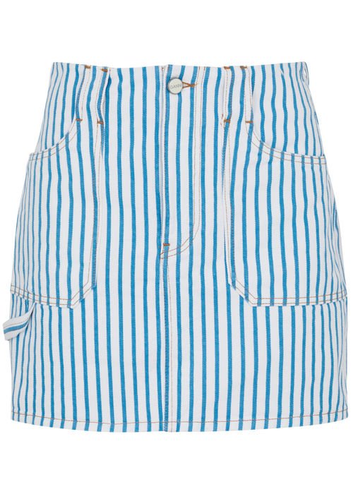 Ganni Striped Denim Mini...