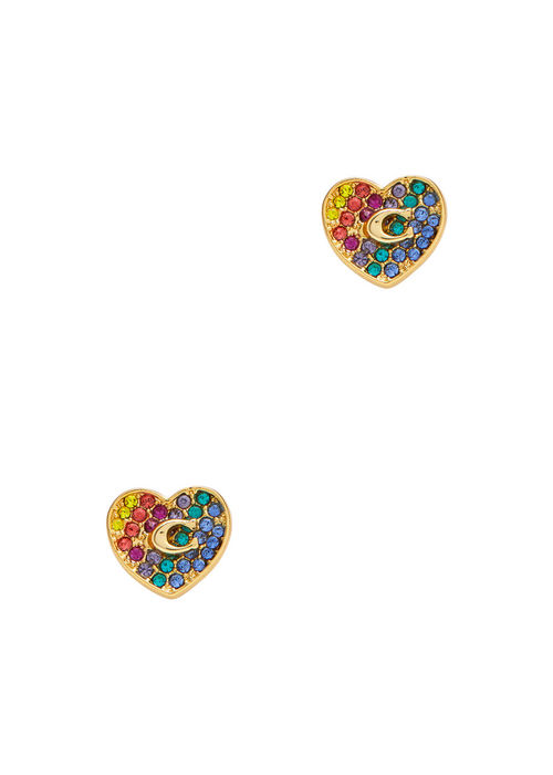 Coach Heart Stud Earrings -...