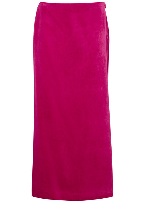 Gucci Velvet Maxi Skirt - Red...