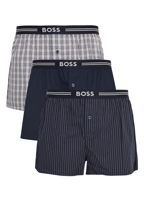 Boss Logo Cotton-poplin Boxer...