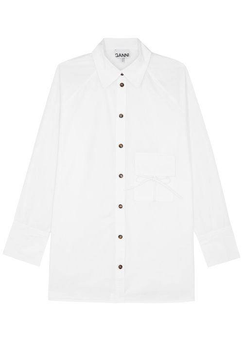 Ganni Cotton-poplin Shirt -...