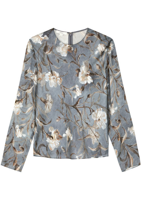 Vince Floral-print Satin...