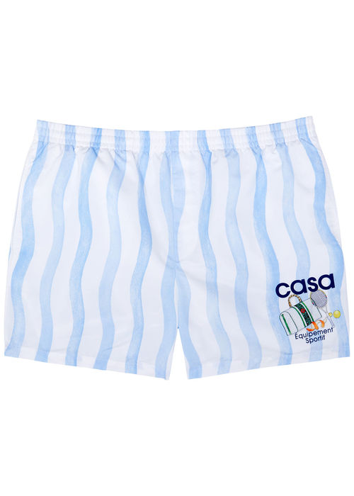 Casablanca Striped Logo-print...