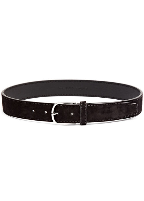 Totême Suede Belt - Dark Brown