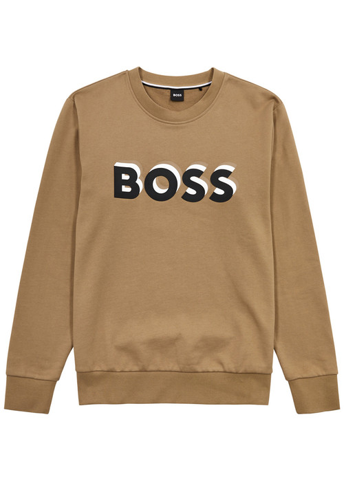 Boss Logo Cotton Sweatshirt -...