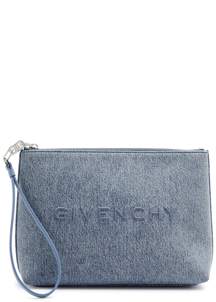 Medium logo stripe zip pouch new arrivals