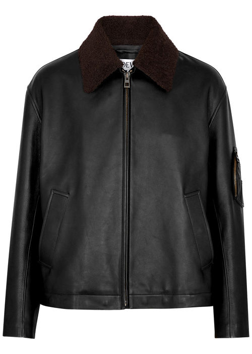 Loewe Shearling-trimmed...