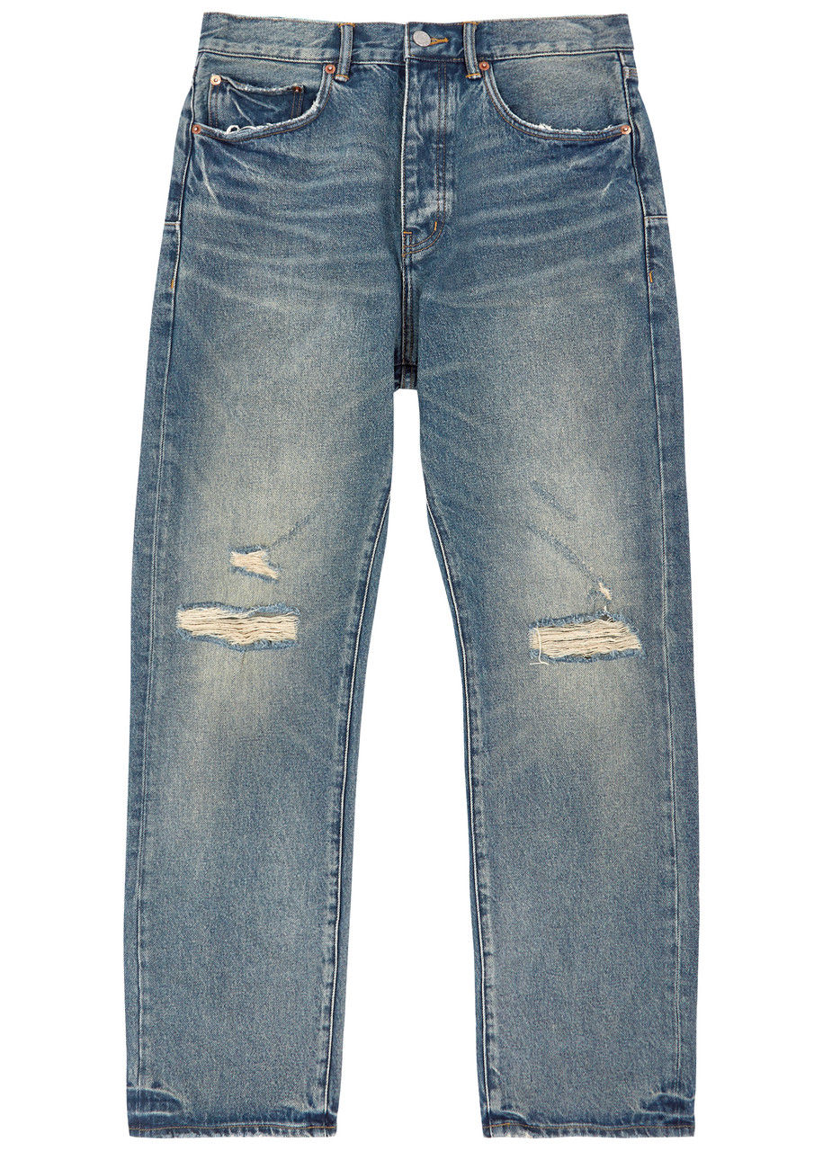 Purple Brand Distressed Straight leg Jeans Indigo 30 W30 S