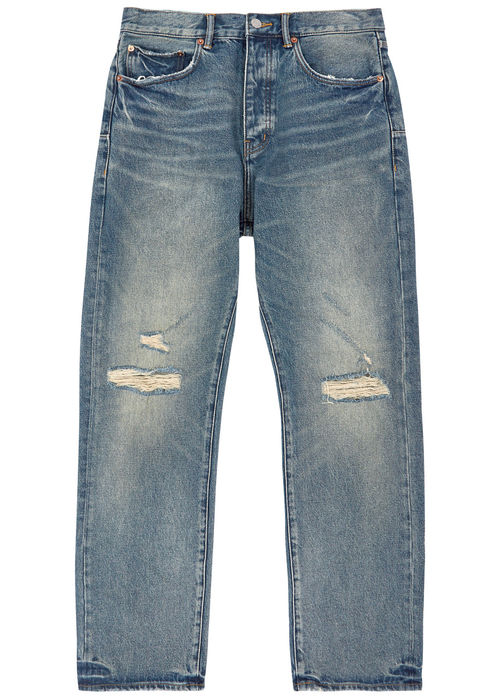 Purple Brand Distressed Straight-leg Jeans - Indigo - 30 (W30 / S