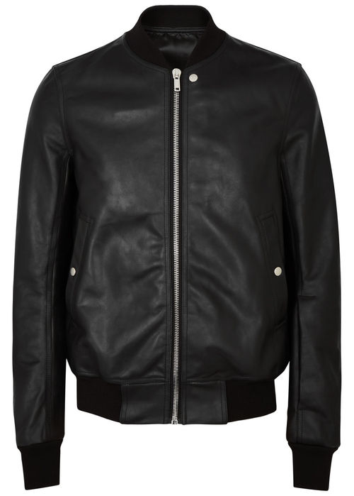 Rick Owens Leather Bomber...