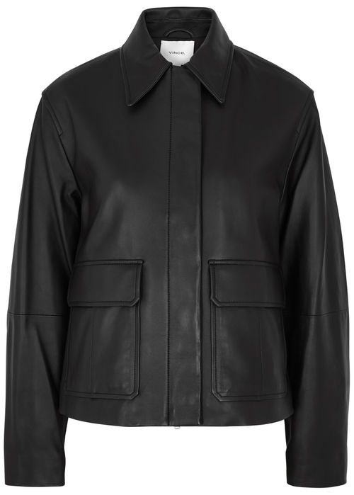 Vince Leather Jacket - Black...