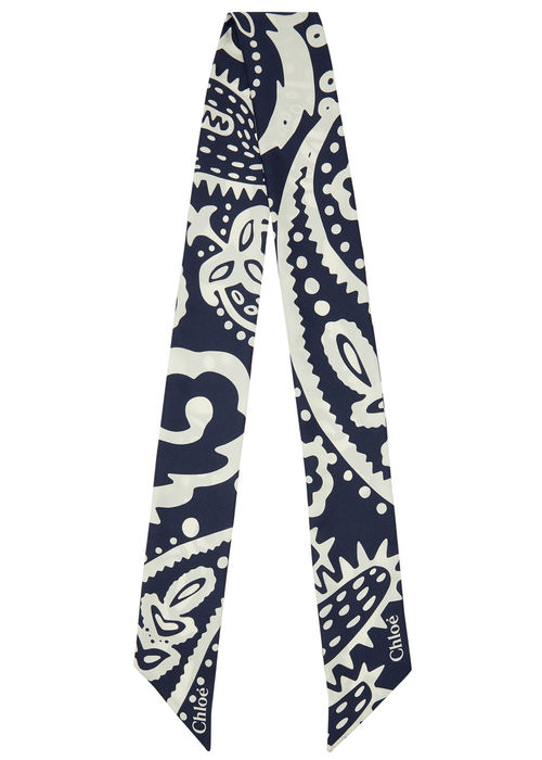 Chloe Printed Silk Bandana -...