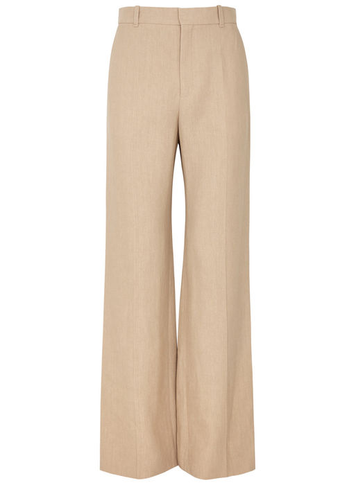 Chloe Flared Linen Trousers -...