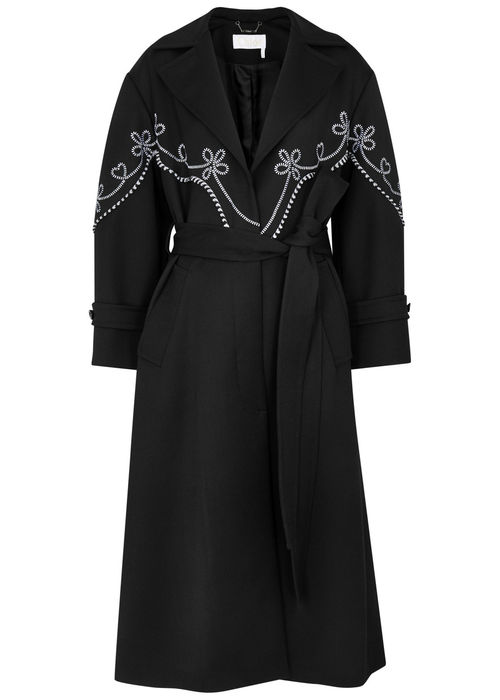 Chloe Embroidered Wool Coat -...