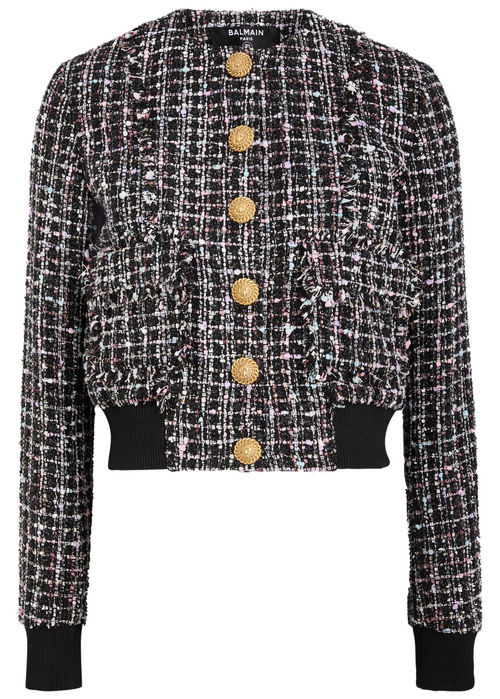 Balmain Metallic Tweed Bomber...