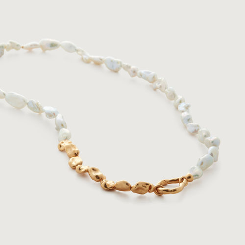 Gold Keshi Pearl Necklace...