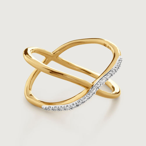 Gold Riva Diamond Kiss Ring...