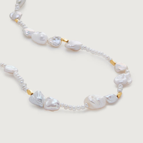 Gold Pearl Scatter Necklace...