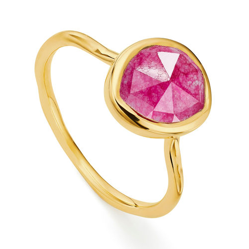 Gold Siren Stacking Ring Pink...