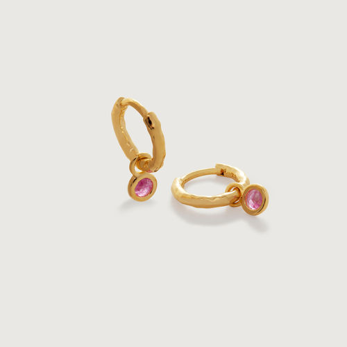 Gold Mini Gem Huggie Earrings...