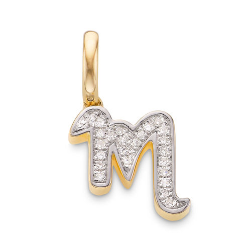 Gold Alphabet M Diamond...