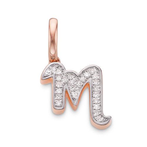 Rose Gold Alphabet M Diamond...