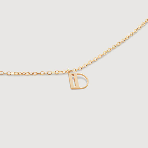 Gold Small Initial D Necklace...