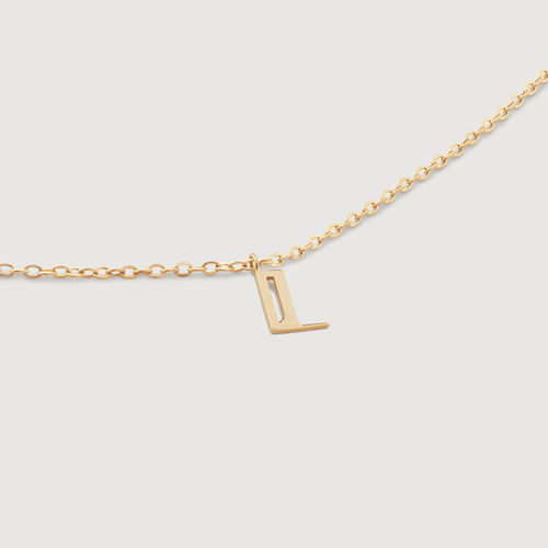 Gold Small Initial L Necklace...