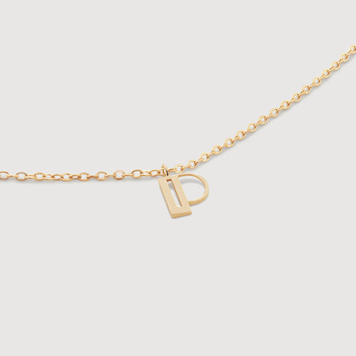 Gold Small Initial P Necklace...