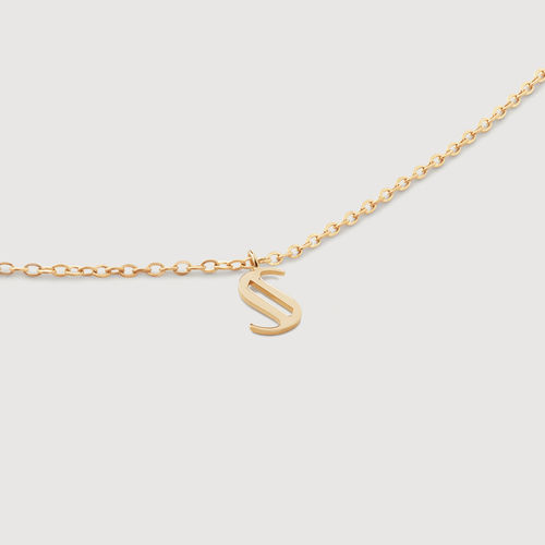 Gold Small Initial S Necklace...
