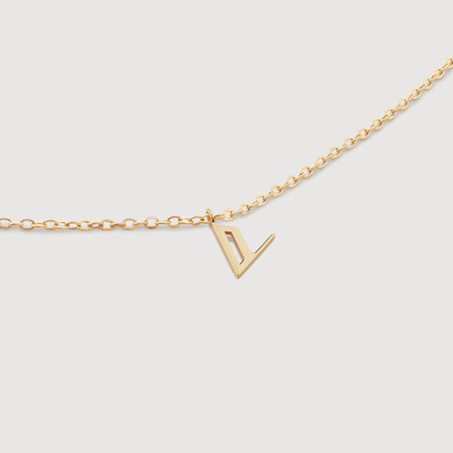 Gold Small Initial V Necklace...