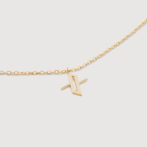 Gold Small Initial X Necklace...