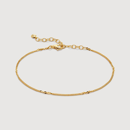 Gold Curb Twist Chain Bracelet