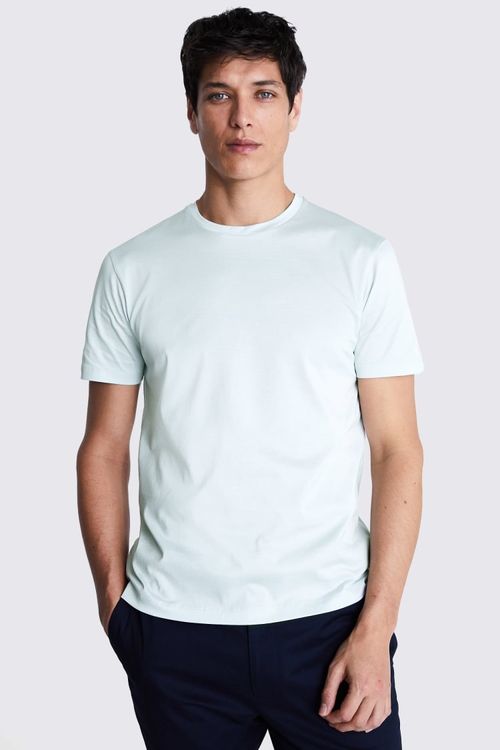 Light Blue Mercerised Crew-Neck T-Shirt