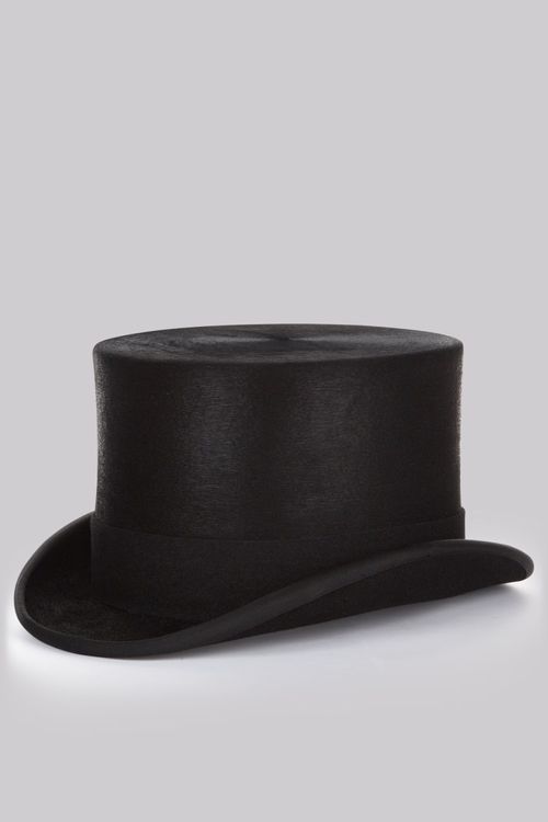 Black Melusine Fur Top Hat