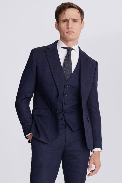 Slim Fit Blue Twisted Suit...