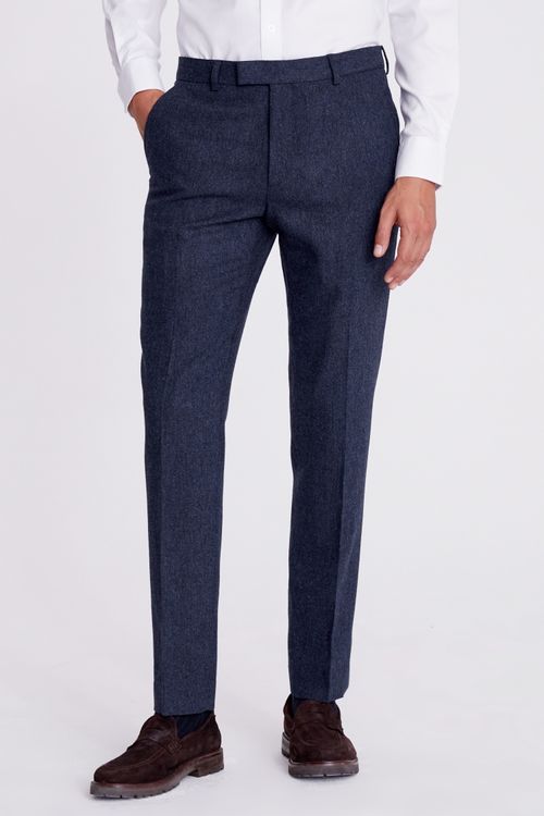 Slim Fit Blue Donegal Trousers