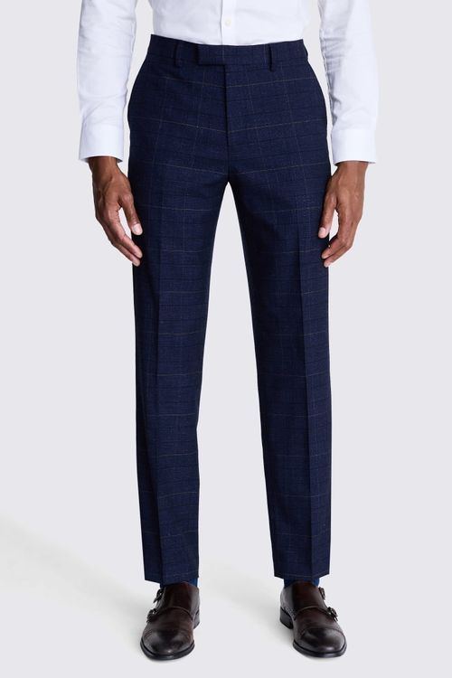 Tailored Fit Navy Black Check...