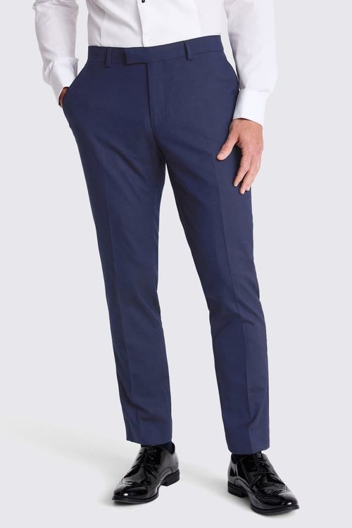 Slim Fit Navy Tuxedo Trousers