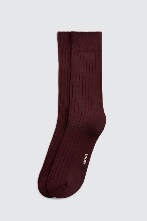 Fig Fine Ribbed Socks