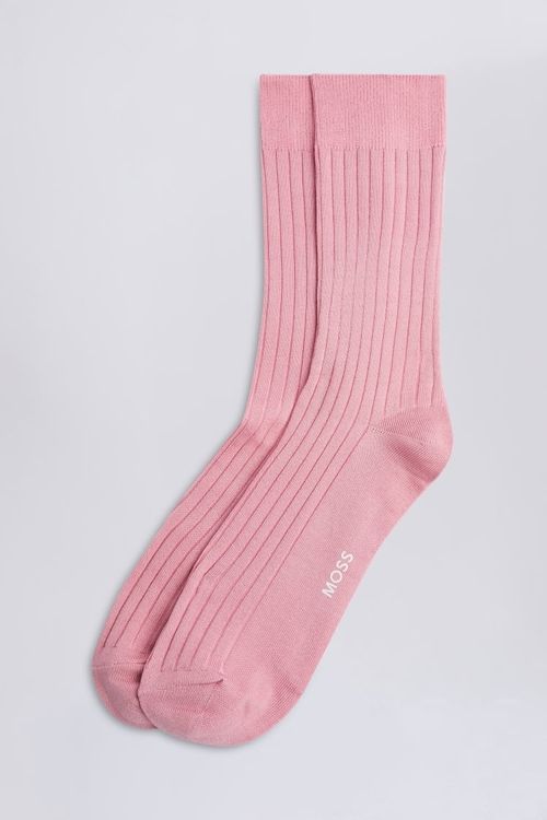 Pale Pink Fine Ribbed Socks