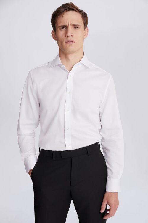 Regular Fit White Dobby Shirt