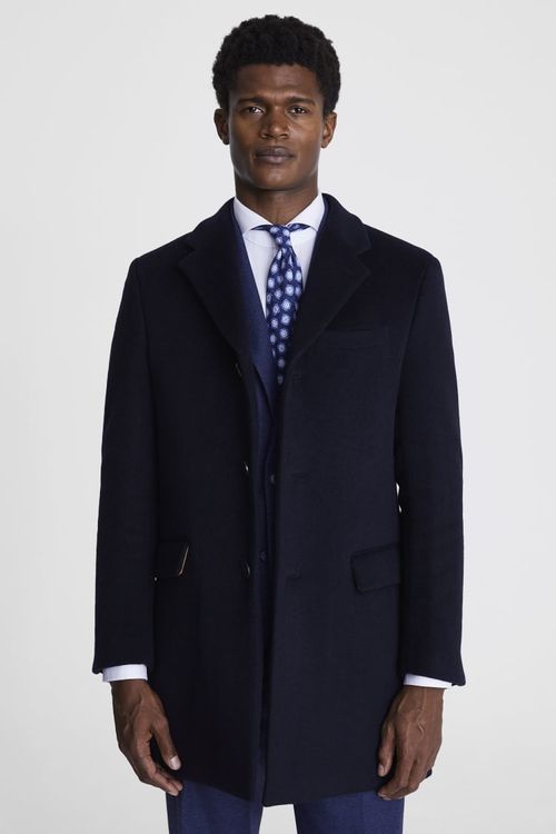 Navy Wool Cashmere Blend...