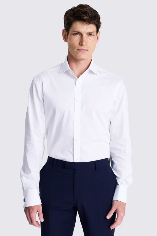 Tailored Fit White Stretch...