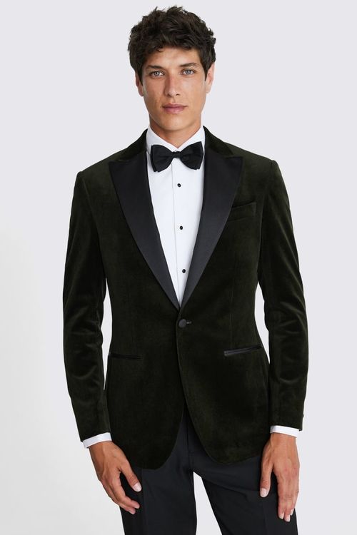 Tailored Fit Olive Velvet...