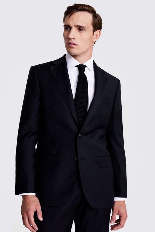 Regular Fit Black Twill Suit...