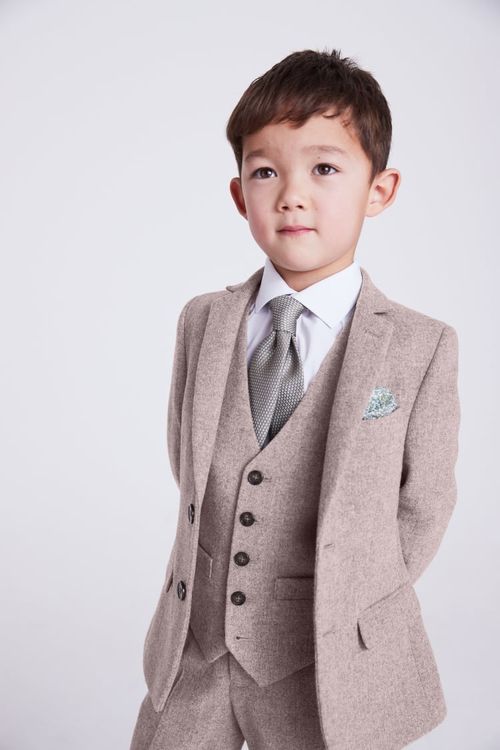 Boys Stone Donegal Suit Jacket