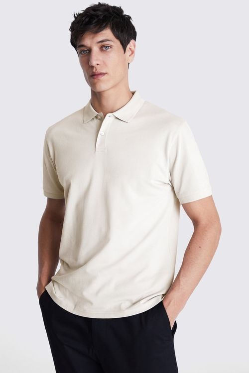 Ivory Piqué Polo Shirt